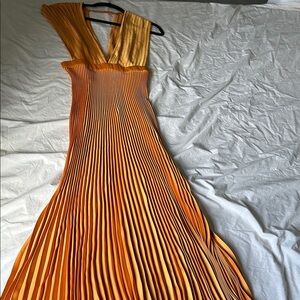 Anthropologie Vibrant Orange Backless Dress